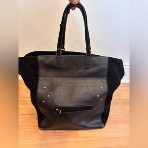 Jerome Dreyfuss Jacques tote bag in black leather and suede